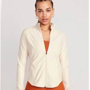 Old Navy PowerSoft Full Zip Jacket Cream Small NWT